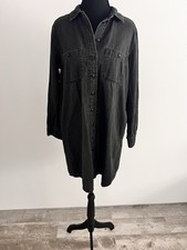 Madewell Black Mini Shirtdress Size Medium, Long Sleeve