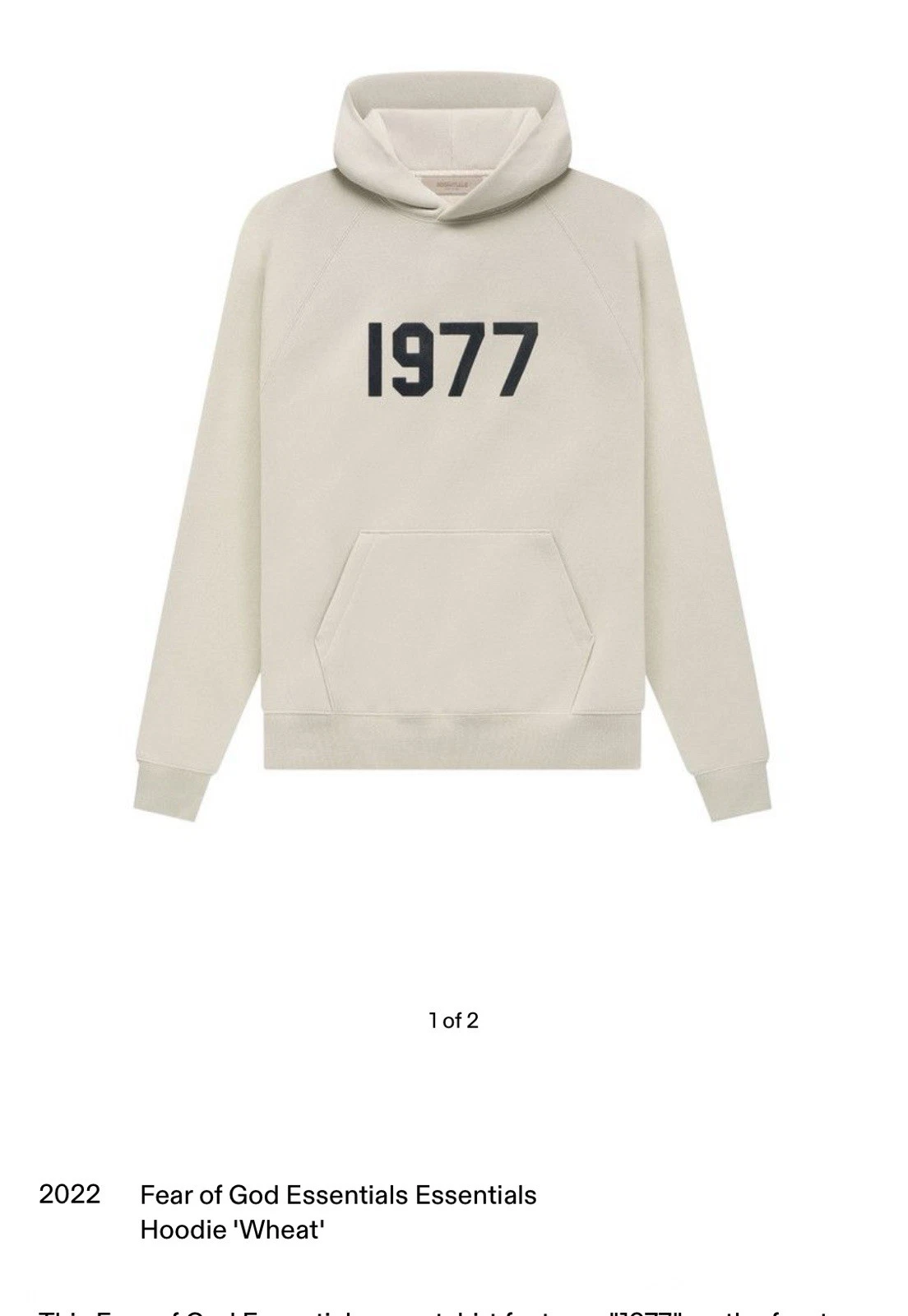 Felpa con cappuccio Essentials Fear of God uomo 1977 SS22 grano uomo XL SSENSE