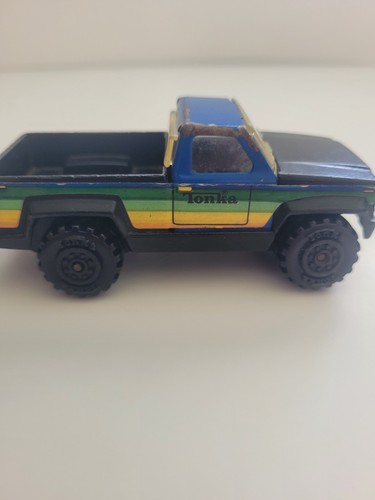 Vintage Tonka Pickup Truck Blue With Trailer - Foto 2 di 9