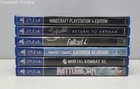 Lot of 6 Untested Assorted PlayStation 4 (PS4) Video Games incl. Mortal Kombat