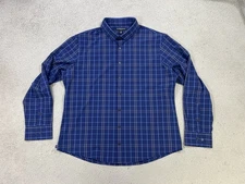 Mizzen Main Shirt Mens 2XL Trim Fit Leeward No Tuck Performance Stretch Plaid