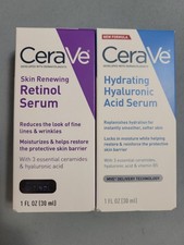 2pcs Cerave Skin Renewing/ Hydrating Hyaluronic/Resurfacing Retinol Serum 30ml.