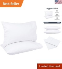 400 Thread Count Cotton Pillowcases, Standard, 30" L x 20" W, White - Set of ...