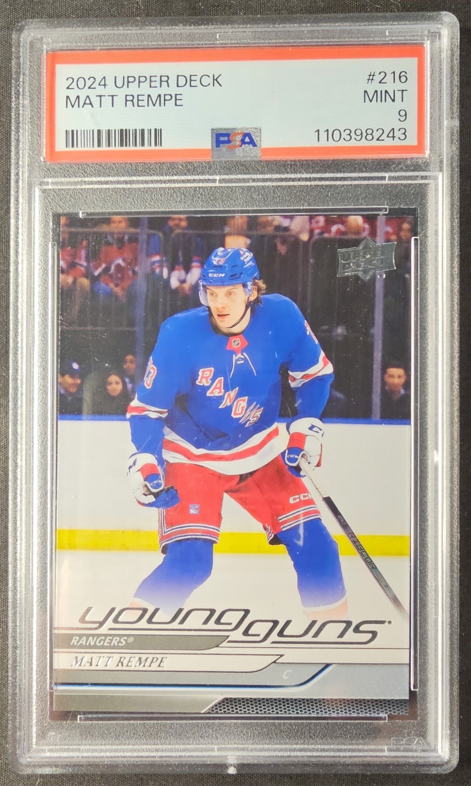 2024-25 Upper Deck Series 1 Young Guns Matt Rempe #216 PSA 9 NY Rangers RC