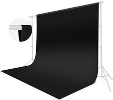 Black Backdrop 10x10ft, Photo Backdrop Curtain for Photoshoot, Pure Photograp...