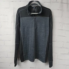 KÜHL Men's Large Black Grey 1/4 Zip Pullover Sweater
