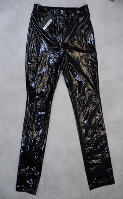 Rotate Birger Christensen NEW June Patent Pants Trousers Size 36 Uk 8 Black