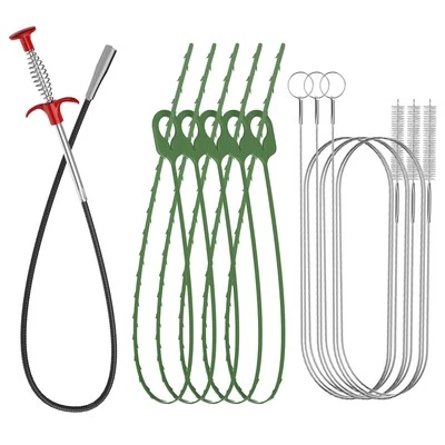 KELLY'S COLLECTION 35.5 Inch Drain Clog Remover Tool (1pc), 30 Inch Sink Snake Drain Tool (5 pcs...