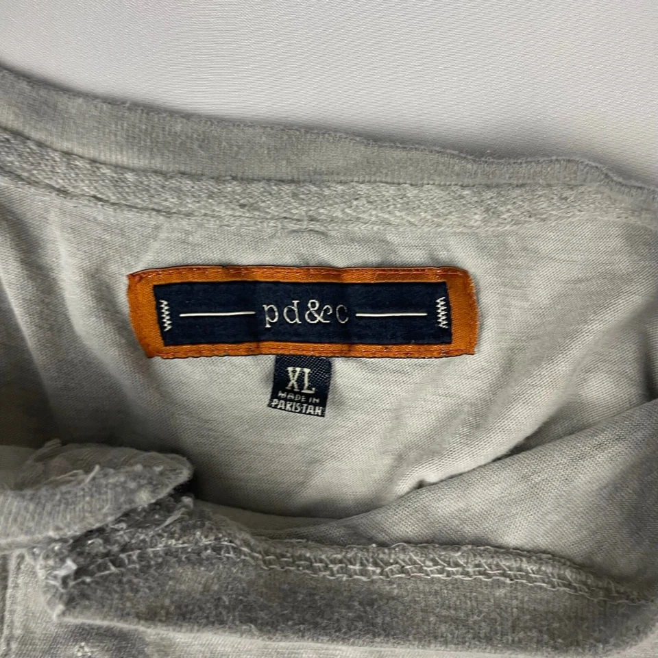 Рубашка мужская PD&C XL мраморная серая с коротким рукавом Henley спортивная эластичная мягкая - Изображение 2 из 4