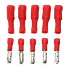 100X Red Male Female Plug In Connector Bullet Crimp Terminals Wiring Insulated
