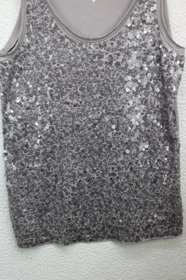 Camiseta sin mangas Garnet Hill lentejuelas frontales completas talla grande-suave-ciudad Foto 2 de 4