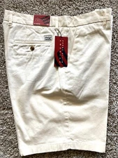 Perry Ellis America Chino Shorts Men's Stretch Inseam 9'' White Sz 38 $54