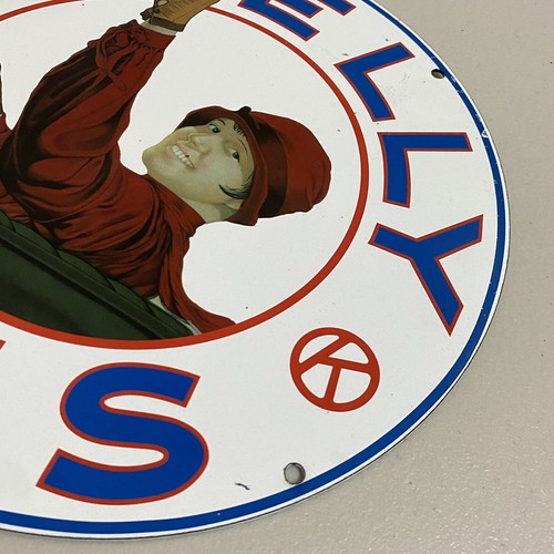 VINTAGE KELLY TIRES PORCELAIN SIGN GAS OIL AUTO PART SERVICE SHOP CAR PUMP PLATE - Picture 9 of 12
