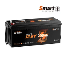 LiTime 12V 200Ah Smart Low Temp LiFePO4 Lithium Battery for RV Boat-Refurbished