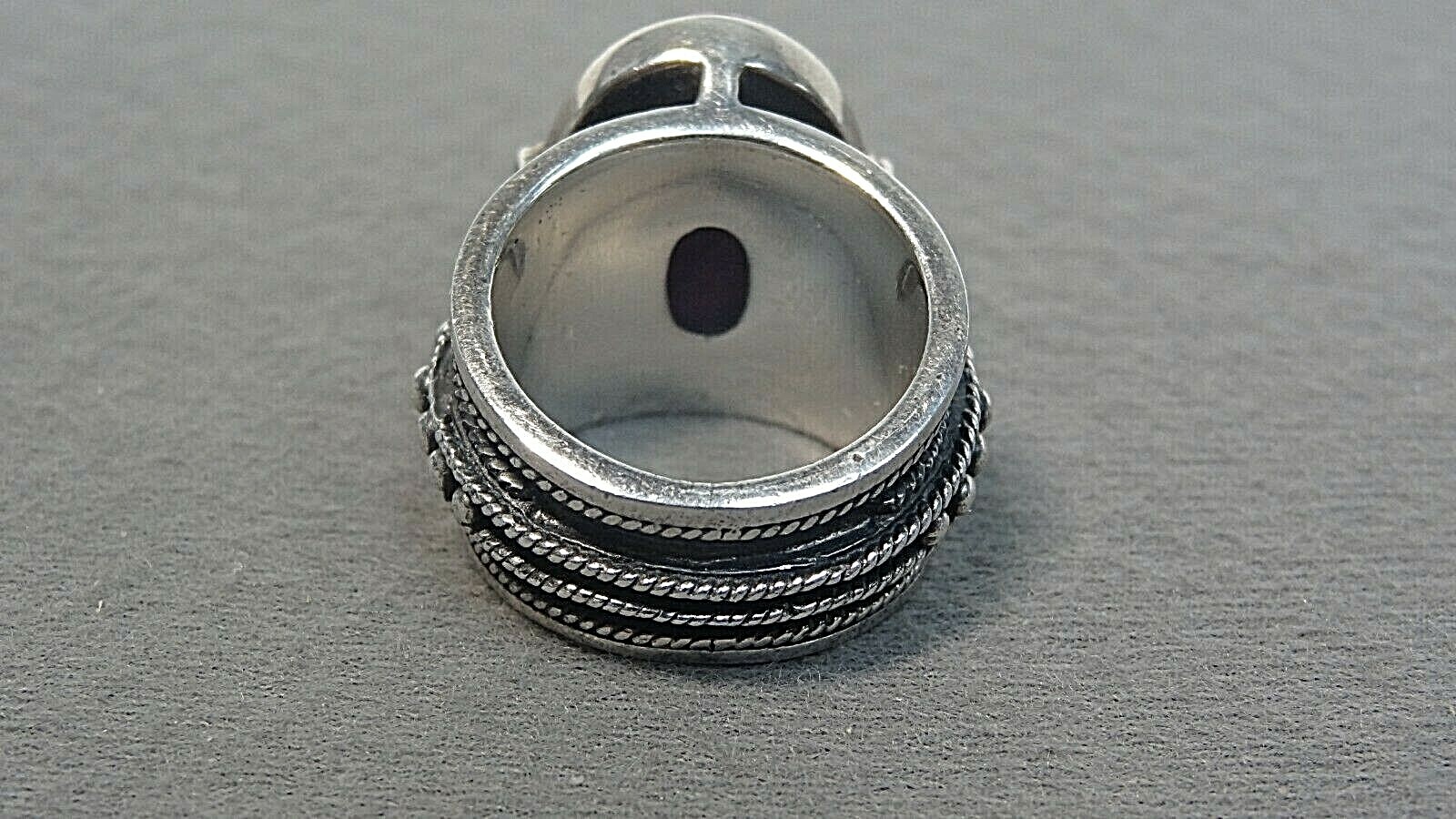 Large Ruby Sterling Silver Ring size 8 - image 3