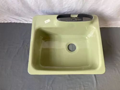 Vtg NOS Cast Iron Avocado Green Porcelain Standard Drop In Kitchen Sink 224-23E