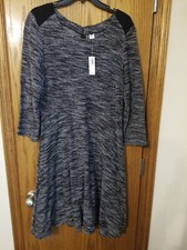 Old Navy Plush-Knit Swing Dress for Women ~ Charcoal Heather ~ NWT LARGE