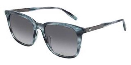 Gafas de sol Montblanc MB0017S-004 azul y rutenio/gris degradado - Imagen 5 de 5