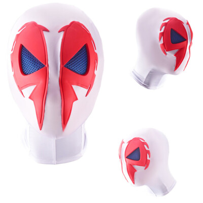 White 2099 Spider-Man Mask Cosplay Costume Spiderman