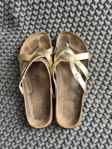 Birkenstock Betula Vinja Gold Leather Strappy Sandals Women Size 6 - Picture 10 of 19