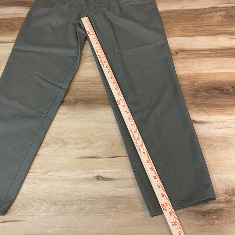 Pantalones chinos plisados vintage para mujer 12 oliva años 90 cintura alta reflejos norteños Foto 3 de 4