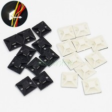 20pcs Mixed Cable Tie Bases Self Adhesive Back Nylon Fixing Mounts 20x20mm