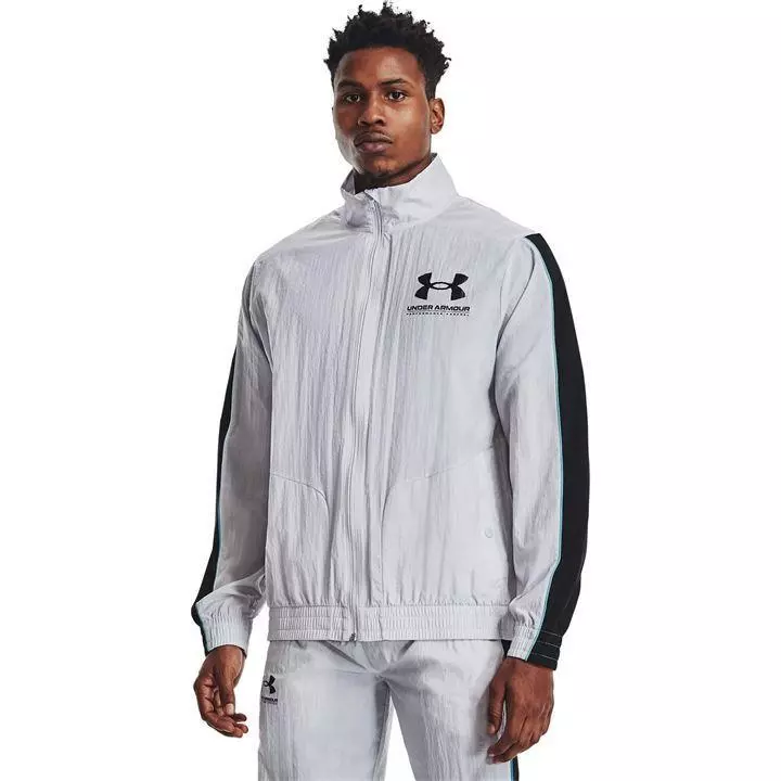 UNDER ARMOUR Performance Woven Track Jacket Retro Sport Top Grey