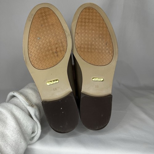 Lauren Ralph Lauren Brindy Spazzolato Tassel Loafers Taupe Patent Leather Sz. 5B - Picture 12 of 13