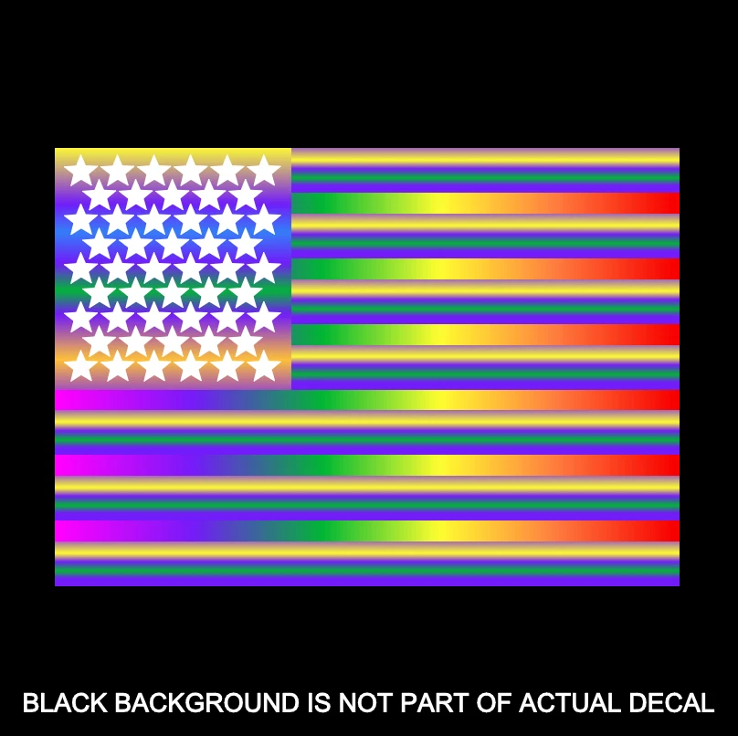 BANDERA AMERICANA ARCO IRIS Vinilo Adhesivo Ventana Coche Pared Parachoques Calcomanía AMOR PAZ EE. UU. Foto 2 de 4