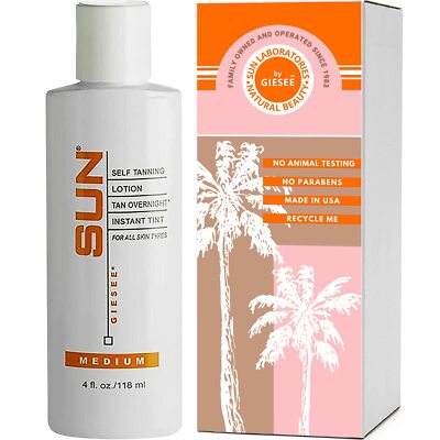 Instant Self Tanning Lotion Medium Tan - 4oz Overnight Sunless Tanner