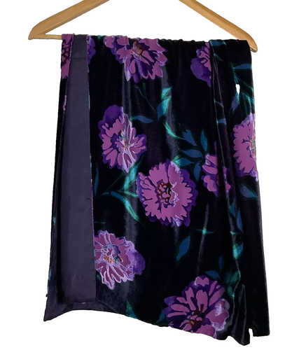 MONSOON vintage maxi skirt & scarf set in silk velvet devore floral print UK 12 - Picture 18 of 19