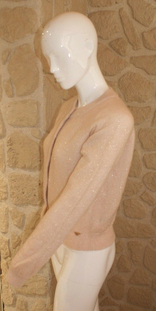 Cardigan/gilet Rose Neuf En Laine Mohair - Marque Orfeo, Taille M/L - Étiqueté à 117€, Parfait Pour L'hiver