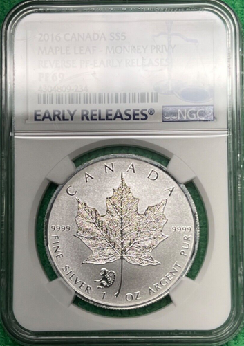 2016 Canada $5 Maple Leaf Monkey Privy Reverse Proof Early Release NGC PF 69 - Picture 5 of 10