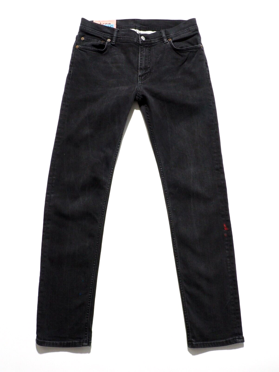 ACNE STUDIOS BLA KONST Floragatan13 'North Used Blk' Black Denim Slim Fit  Jeans