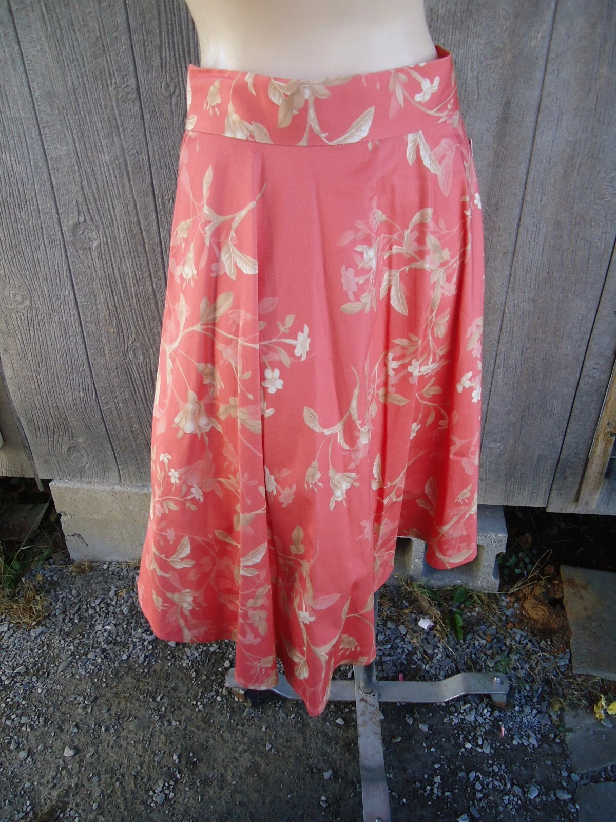 New Melani Alice Clem Vanilla Floral Cotton Skirt Peach Tans 4 $129