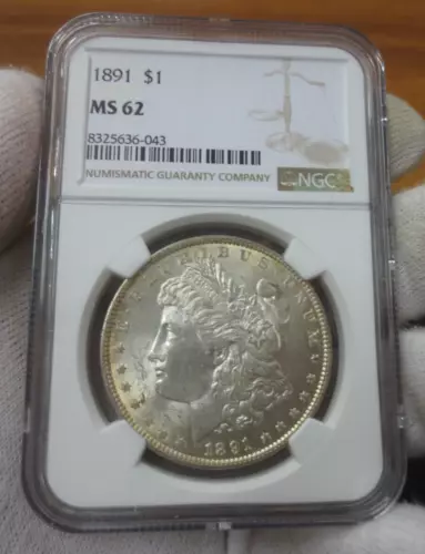 1891P Morgan Dollar NGC MS62 (043) (Better Date)