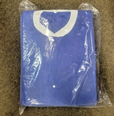 Graham Medical Elite Lab Coat 3XL (3 Pocket, Nonwoven, Blue) 10 CT
