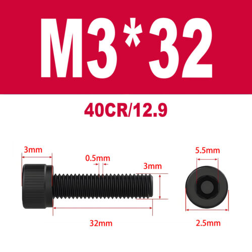 DIN912 12.9 legierter Stahl Zylinderschrauben Innensechskant M1.4-M3 - Bild 102 von 115
