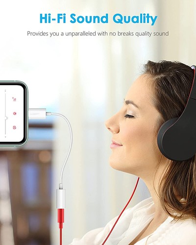 For iPhone 7/8/XR/11/12/13/14 Pro Max 8 Pin to 3.5mm Headphone AUX Jack Adapter - Zdjęcie 8 z 14