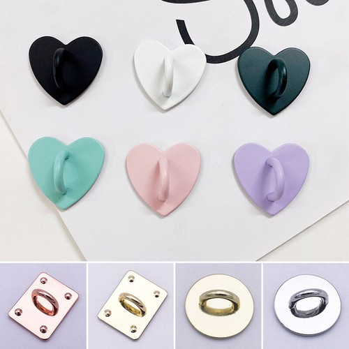 Self Adhesive Metal Heart Phone Charm Holder DIY Stick On Phone Case Stand Hook - Afbeelding 1 van 38