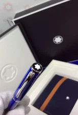 GIFT SET -  Montblanc 130458 Ballpoint cruise Pocket 6cc Navy Tan NEW