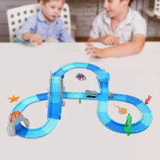 264 Pcs Shark Race Car Toys Track Toys  Ocean Theme Shark Race Car Toys for Kids