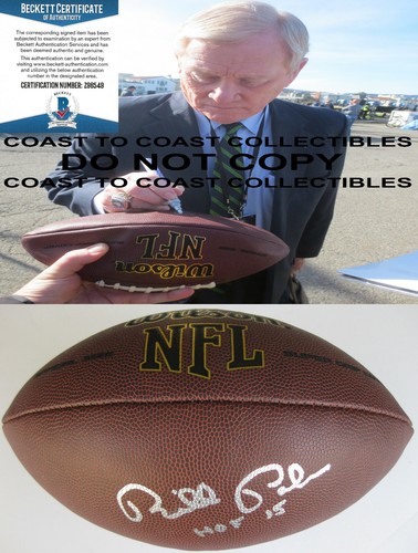 Bill Polian Buffalo Bills Indianapolis Colts signed football proof Beckett COA