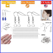 50pcs Silver Stainless Steel French Earring Hooks for Jewelry DIY