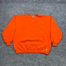 Vintage Russell Athletic Orange Crewneck Sweatshirt Mens XXL Made USA Blank