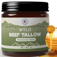 100% Grass-Fed Beef Tallow For Skin Balm with Organic Manuka Honey