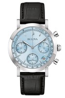 Bulova Herrenuhr Chronograph Classic Schwarz/Hellblau Chrono 96B456