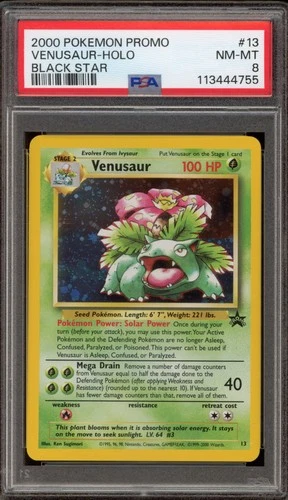 Pokemon Venusaur Game Boy Magazine Holo Black Star Promo #13 PSA 8