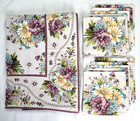 April Cornell Tablecloth 10 Napkins Purple Yellow Daisy Floral 56x79 Cotton