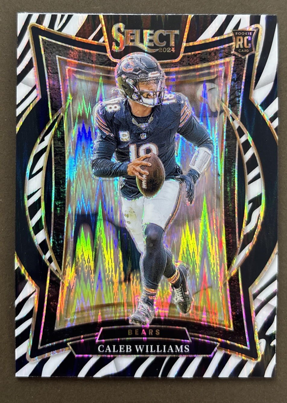 2024 Panini Select Caleb Williams RC Zebra Print Prizm #25 SSP-Bears CASE HIT!🔥